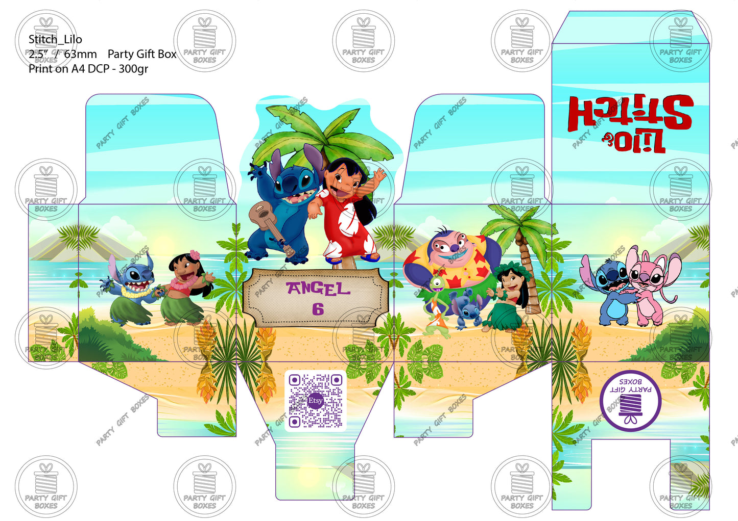 Stitch and Lilo Printable Party Gift Boxes