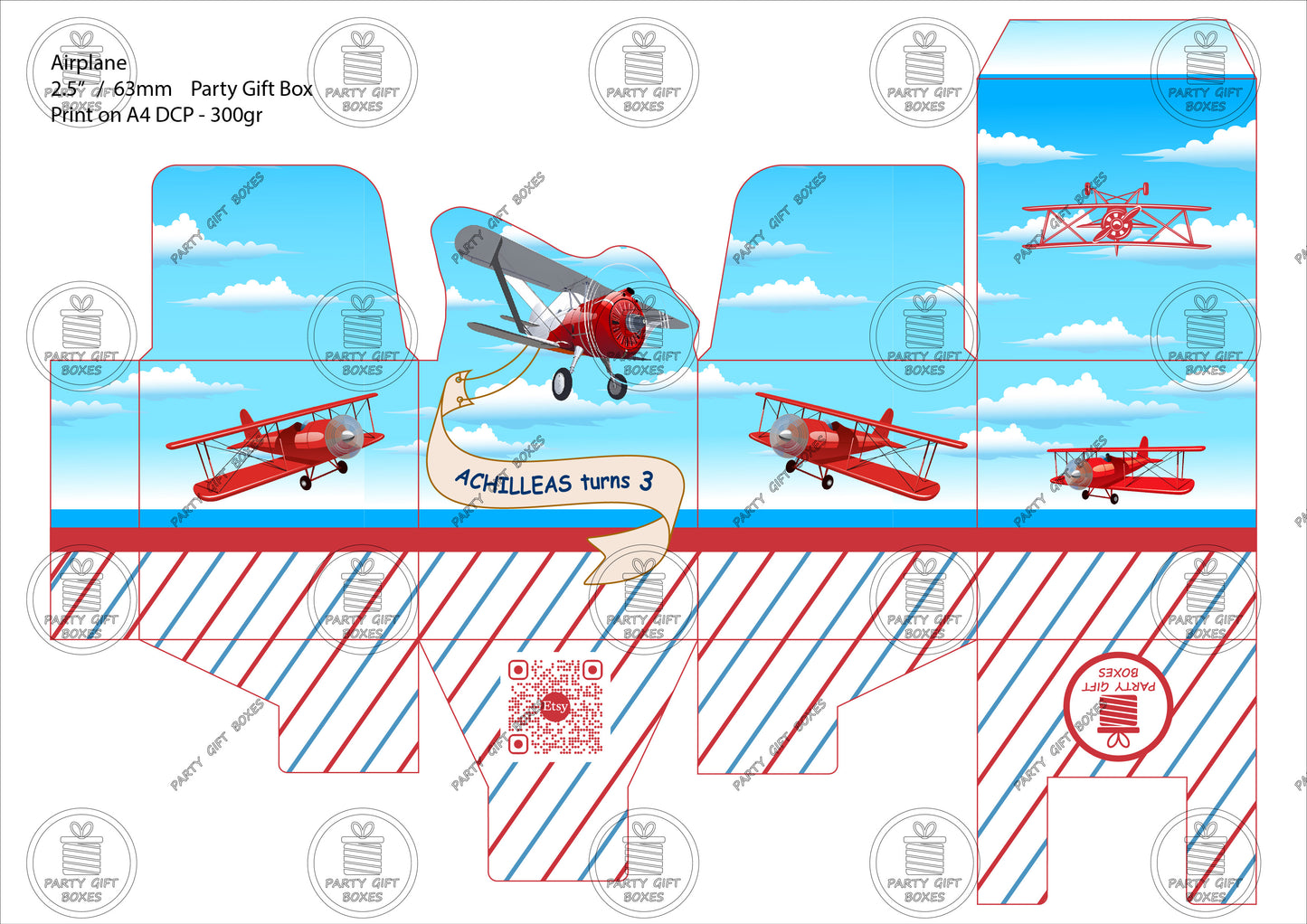 Airplane Theme Birthday Party Gift Box