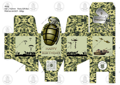 Army Printable Party Gift Boxes