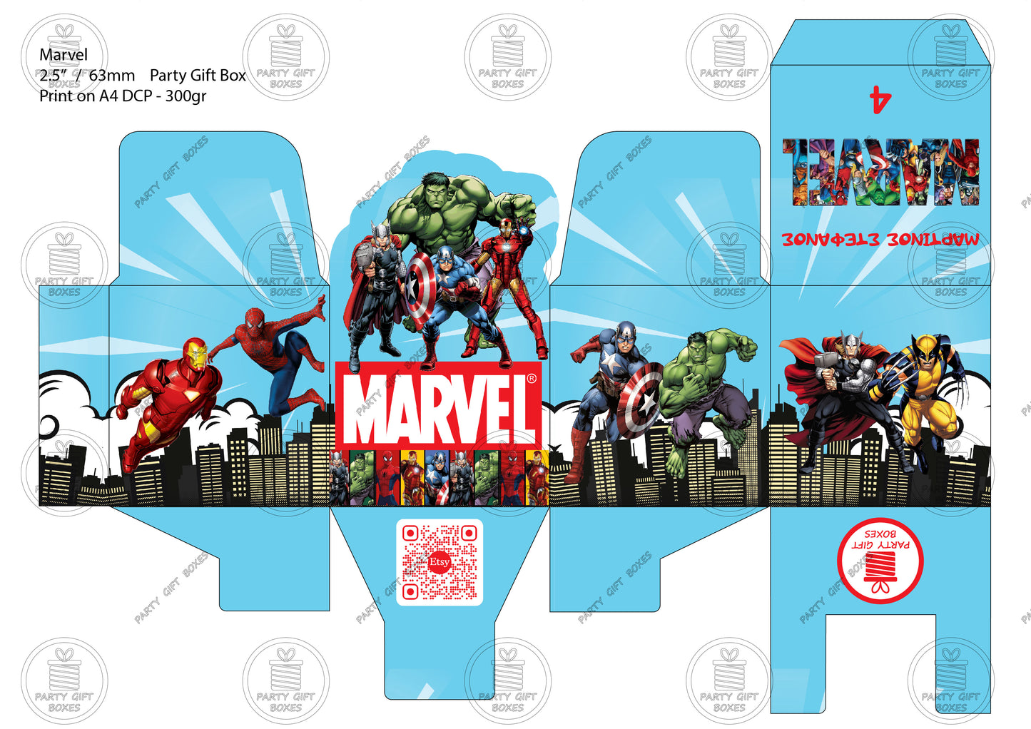 Marvel Printable Party Gift Boxes