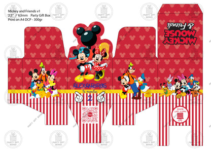 Mickey and Friends v1 Printable Party Gift Boxes