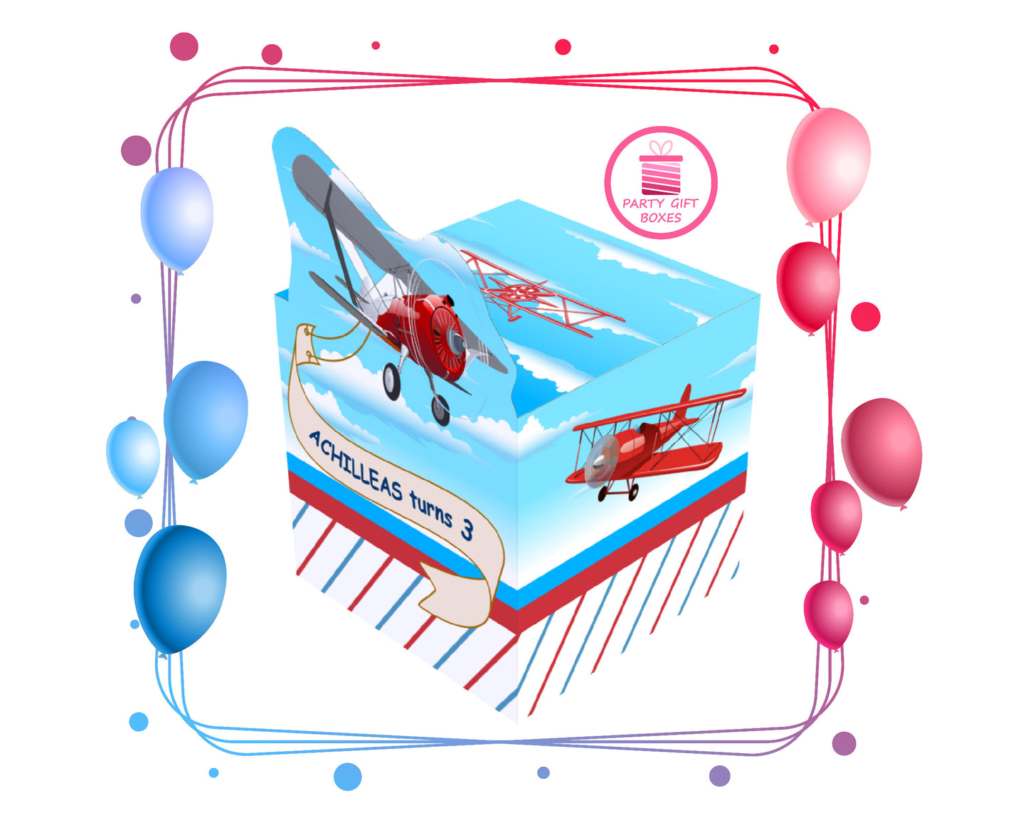 Airplane Theme Birthday Party Gift Box