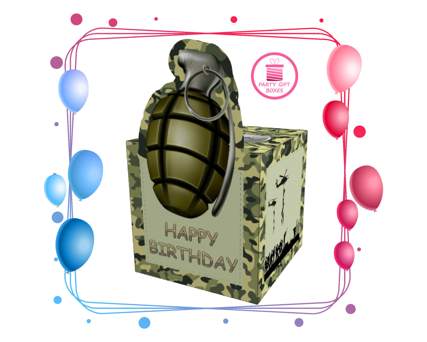 Army Printable Party Gift Boxes