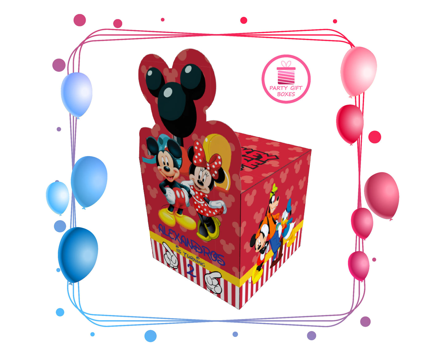 Mickey and Friends v1 Printable Party Gift Boxes