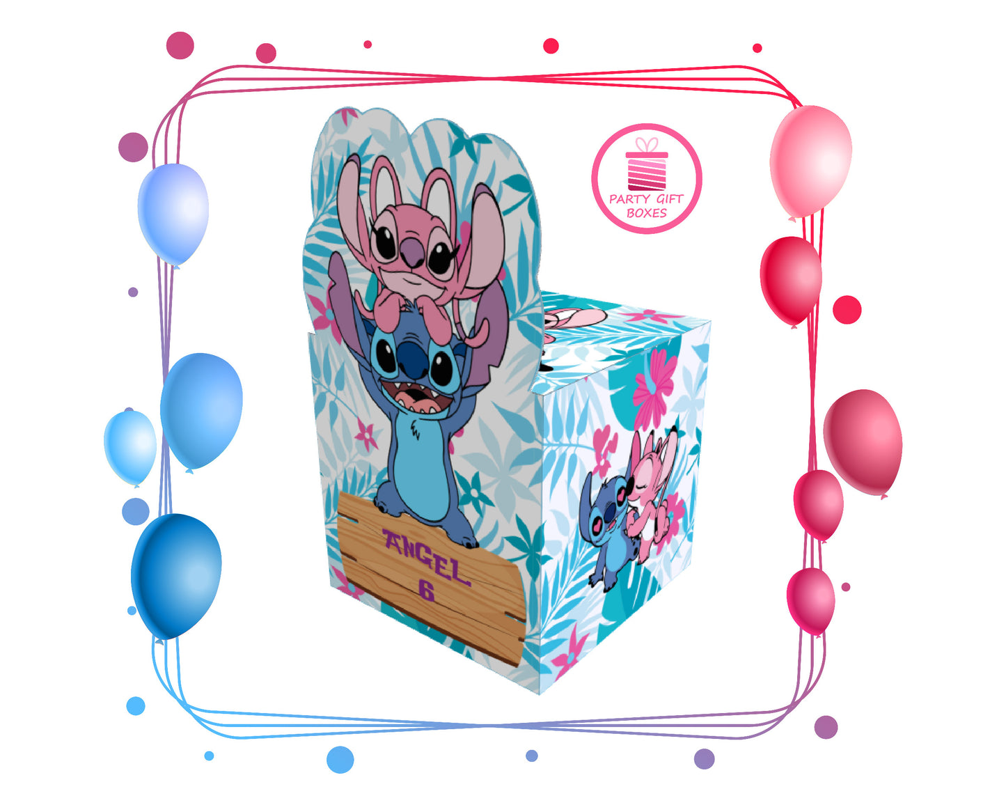 Stitch and Angel v2 Printable Party Gift Boxes