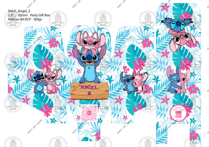 Stitch and Angel v2 Printable Party Gift Boxes