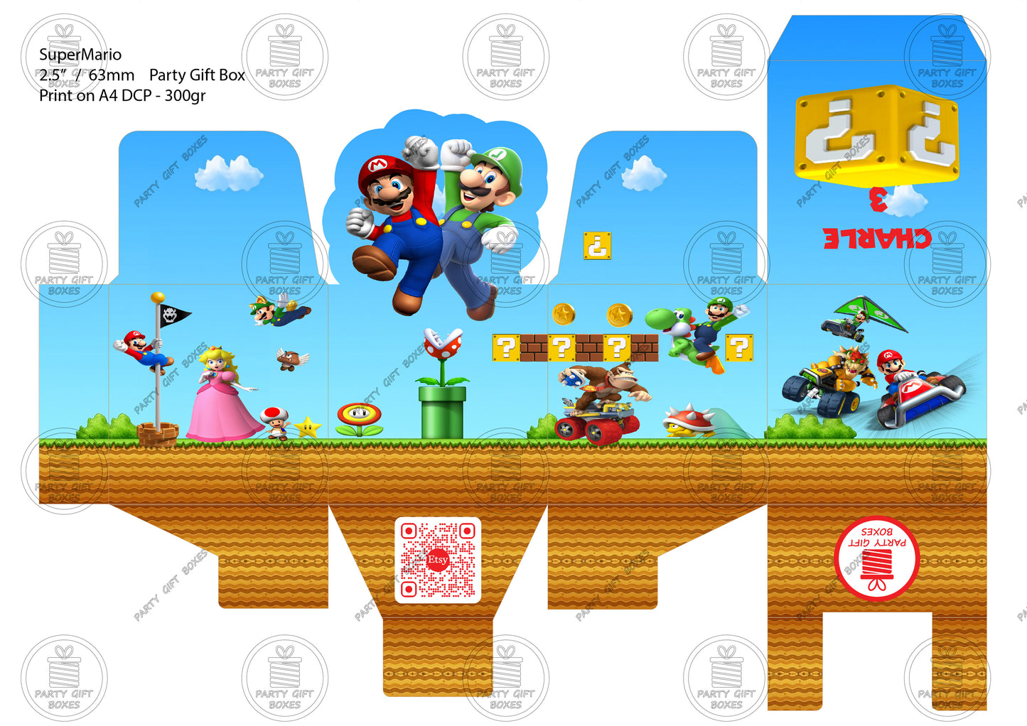 Super Mario Printable Party Gift Boxes